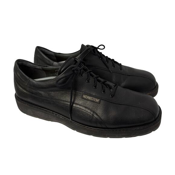 Mephisto Mens 11.5 Black Leather Goodyear Welt Air Relax Shoes - Picture 1 of 9